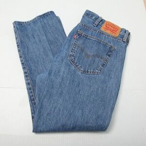 Levis 501 Jeans Mens 38x30 Blue Medium Wash Button Fly Straight Leg Denim Pants